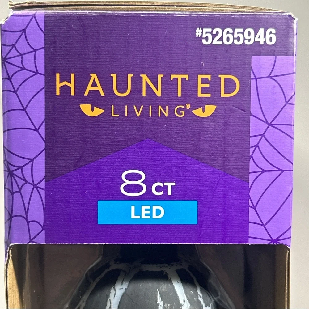 Halloween Gemmy Haunted Living 8 ct Cracked Skull String Lights Multicolored